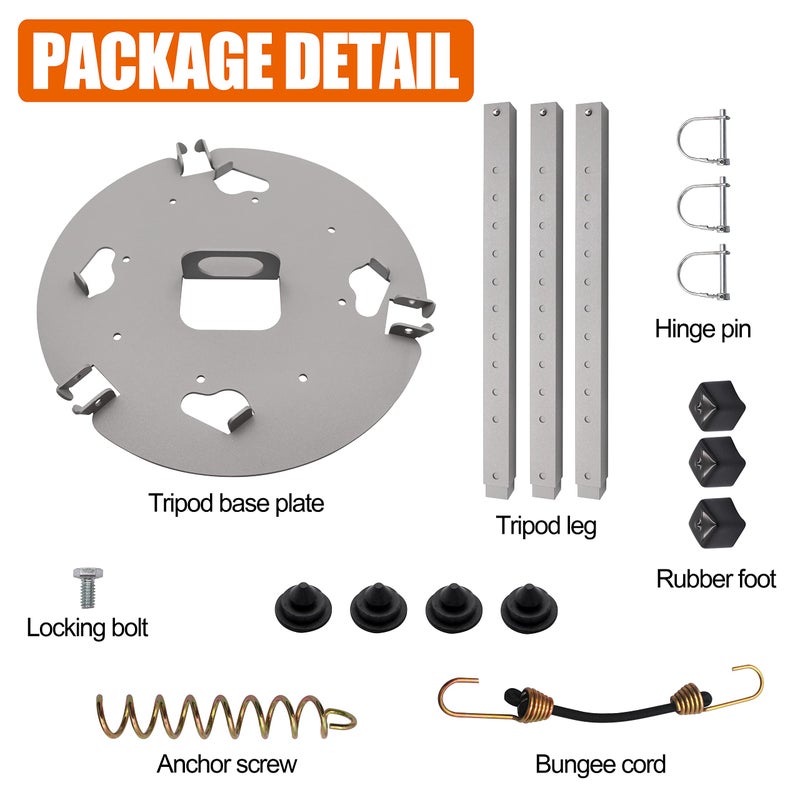 Bylot TR-1518 Satellite Tripod Mount,Compatible with Carryout(GM-1518, GM-1599, GM-MP1), Pathway and Playmaker RV Satellite Antennas,and Adjustable Height (14.5 inches-22 inches). - Image 2